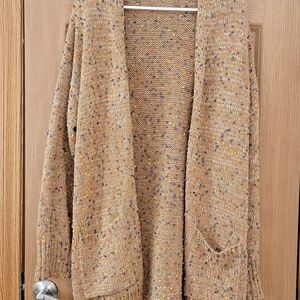 Cozy Tan Speckled Women's Cardigan
